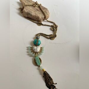 Stella & Dot Gold and Turquoise Statement Necklace